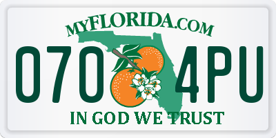 FL license plate 0704PU