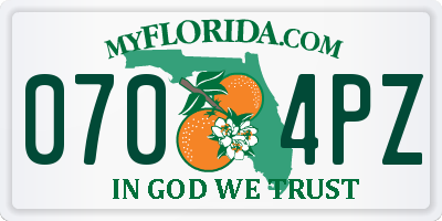 FL license plate 0704PZ