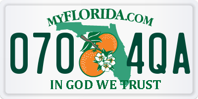 FL license plate 0704QA