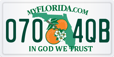 FL license plate 0704QB
