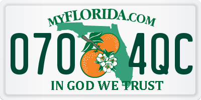 FL license plate 0704QC