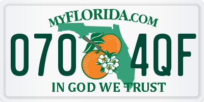 FL license plate 0704QF