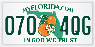 FL license plate 0704QG