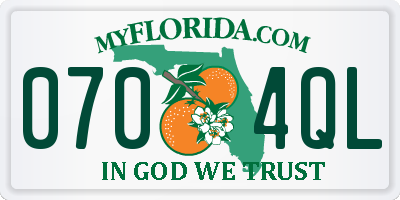 FL license plate 0704QL