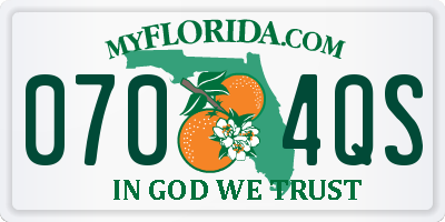 FL license plate 0704QS