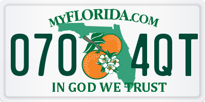 FL license plate 0704QT