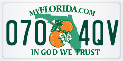 FL license plate 0704QV
