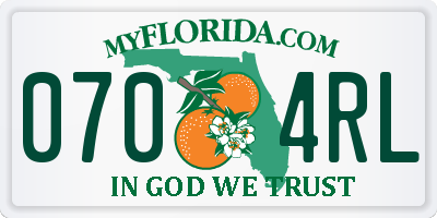 FL license plate 0704RL