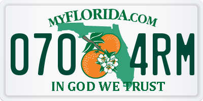 FL license plate 0704RM