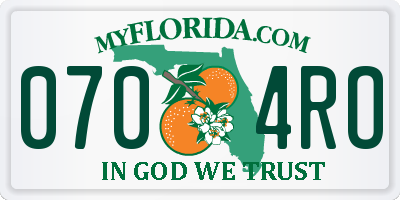 FL license plate 0704RO