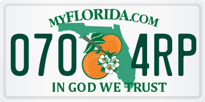 FL license plate 0704RP