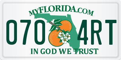 FL license plate 0704RT