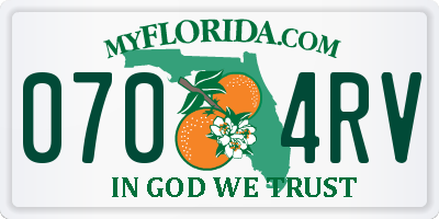FL license plate 0704RV