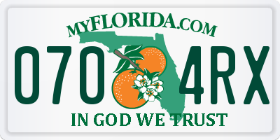 FL license plate 0704RX