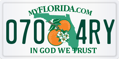 FL license plate 0704RY