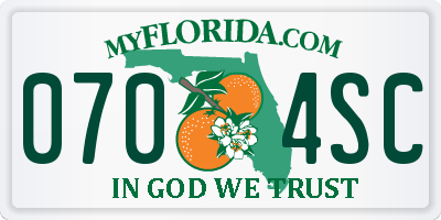 FL license plate 0704SC