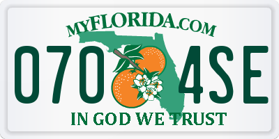 FL license plate 0704SE