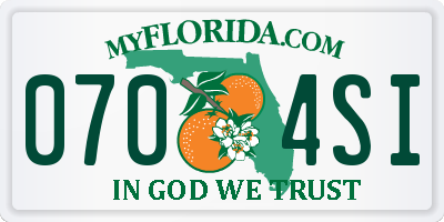 FL license plate 0704SI