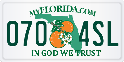 FL license plate 0704SL