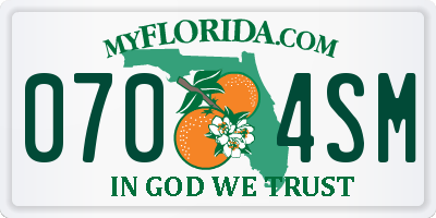 FL license plate 0704SM