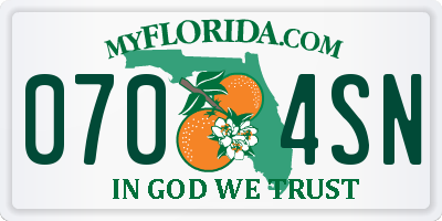 FL license plate 0704SN