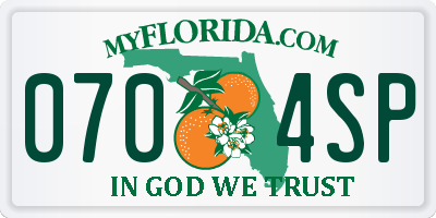FL license plate 0704SP