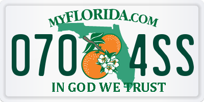 FL license plate 0704SS