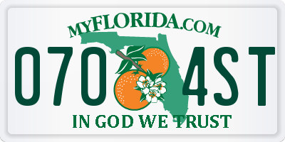 FL license plate 0704ST
