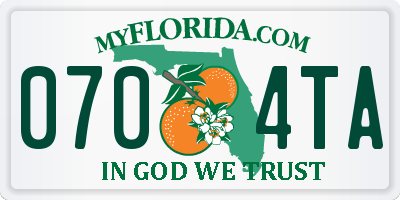 FL license plate 0704TA