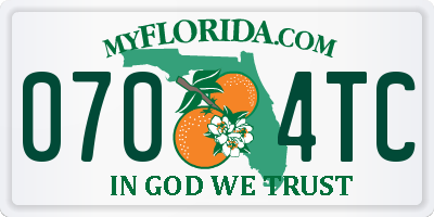 FL license plate 0704TC
