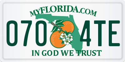 FL license plate 0704TE