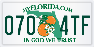 FL license plate 0704TF