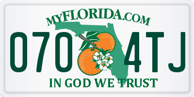 FL license plate 0704TJ