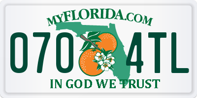 FL license plate 0704TL