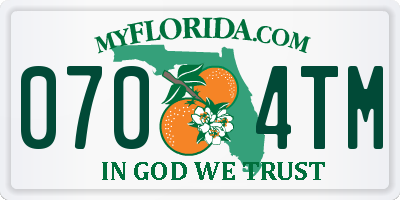 FL license plate 0704TM