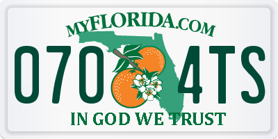 FL license plate 0704TS