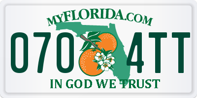 FL license plate 0704TT