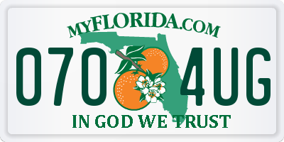 FL license plate 0704UG