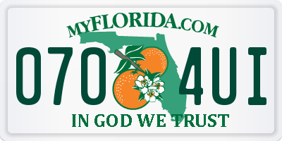 FL license plate 0704UI