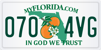 FL license plate 0704VG