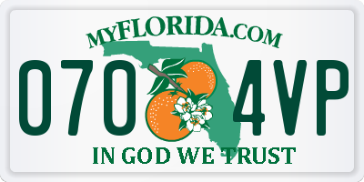 FL license plate 0704VP