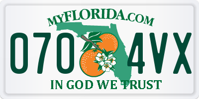 FL license plate 0704VX