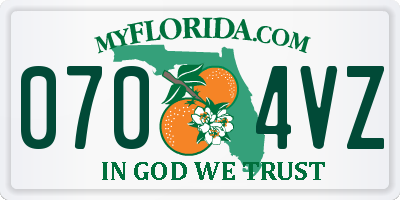 FL license plate 0704VZ