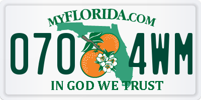 FL license plate 0704WM