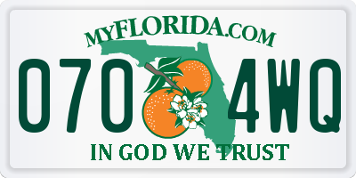 FL license plate 0704WQ
