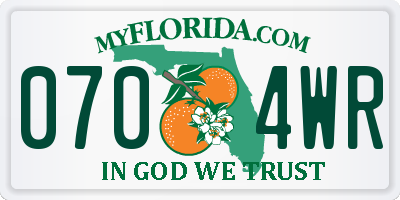 FL license plate 0704WR