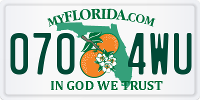 FL license plate 0704WU