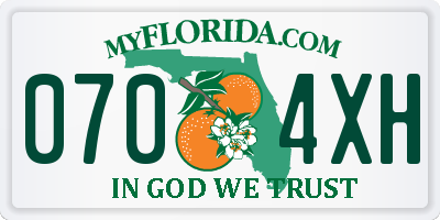 FL license plate 0704XH