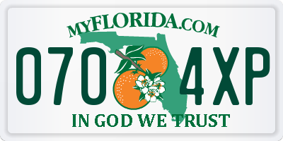 FL license plate 0704XP
