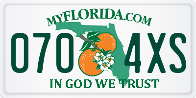 FL license plate 0704XS